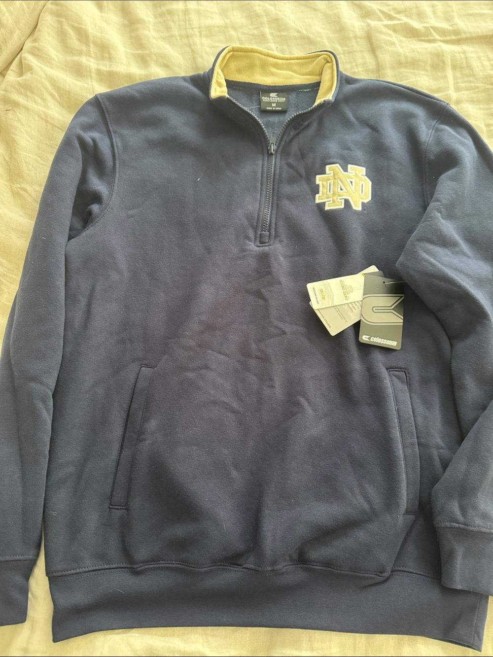 Colosseum Navy and Gold Half-Zip Men's Pullover
